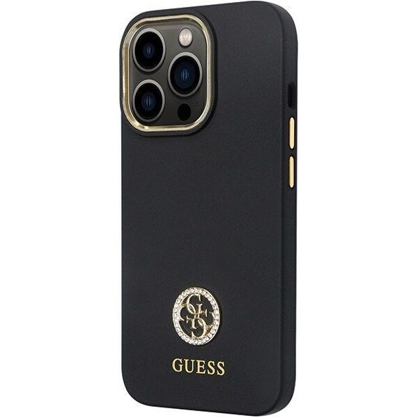 Guess Guess GUHCP13LM4DGPK iPhone 13 Pro / 13 6.1" czarny/black hardcase Silicone Logo Strass 4G