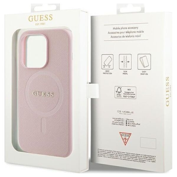 Guess Guess GUHMP13XPSAHMCP iPhone 13 Pro Max 6,7" różowy/pink hardcase Saffiano MagSafe