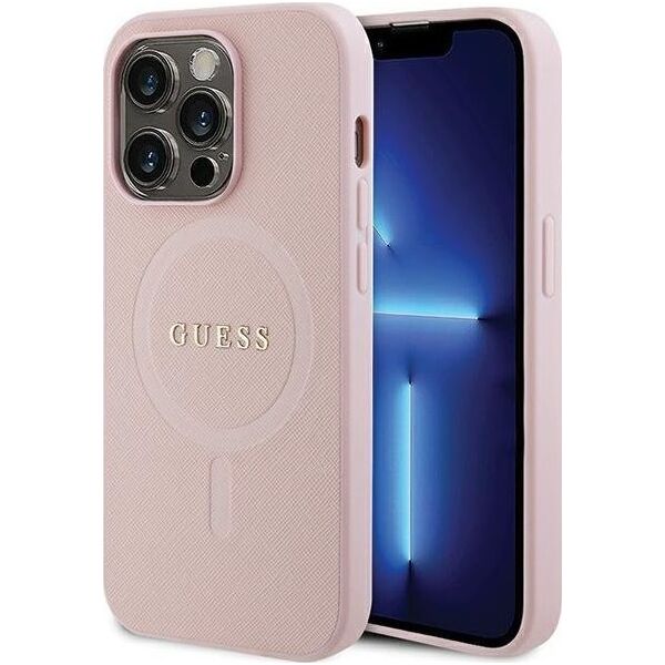 Guess Guess GUHMP14XPSAHMCP iPhone 14 Pro Max 6,7" różowy/pink hardcase Saffiano MagSafe