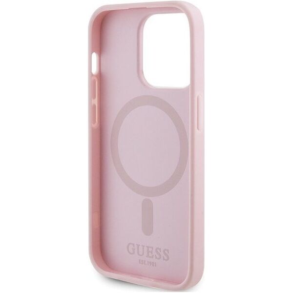 Guess Guess GUHMP14XPSAHMCP iPhone 14 Pro Max 6,7" różowy/pink hardcase Saffiano MagSafe