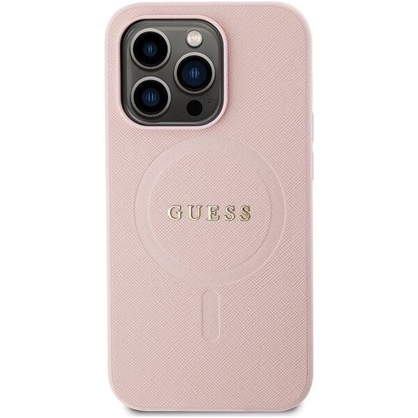 Guess Guess GUHMP13LPSAHMCP iPhone 13 Pro / 13 6,1" różowy/pink hardcase Saffiano MagSafe