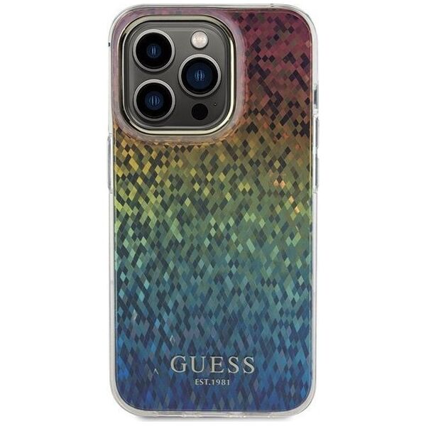 Guess Guess GUHCP15LHDECMI iPhone 15 Pro 6.1" wielokolorowy hardcase IML Faceted Mirror Disco Iridescent