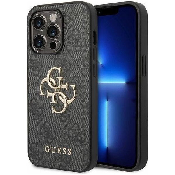 Guess Guess GUHCP15X4GMGGR iPhone 15 Pro Max 6.7" szary/grey hardcase 4G Big Metal Logo