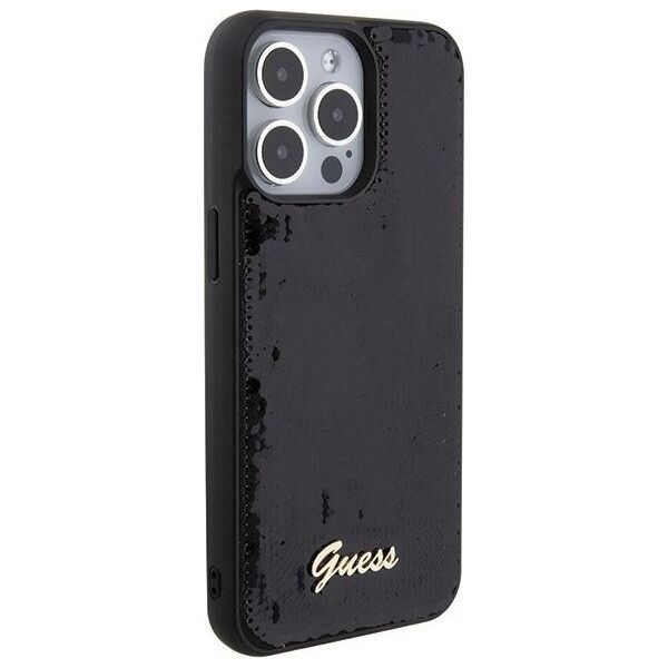 Guess Guess GUHCP15XPSFDGSK iPhone 15 Pro Max 6.7" czarny/black hardcase Sequin Script Metal