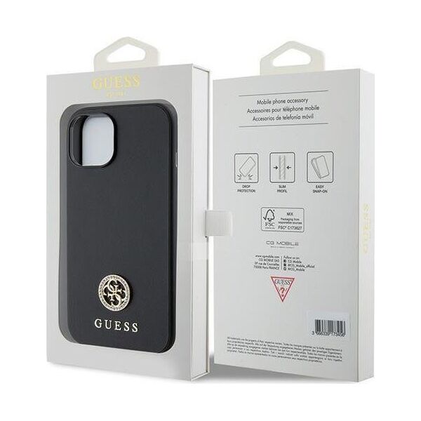 Guess Guess GUHCP15MPS4DGPK iPhone 15 Plus 6.7" czarny/black hardcase Strass Metal Logo