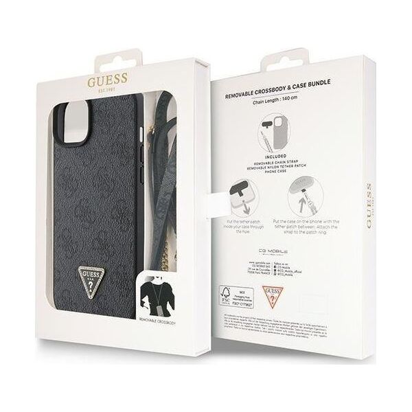 Guess Guess GUHCP15MP4TDSCPK iPhone 15 Plus 6.7" czarny/black hardcase Crossbody 4G Metal Logo