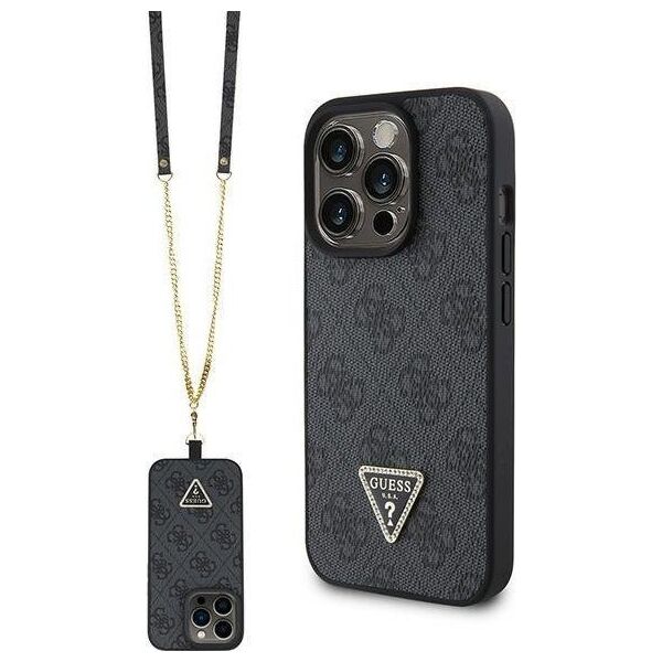 Guess Guess GUHCP15XP4TDSCPK iPhone 15 Pro Max 6.7" czarny/black hardcase Crossbody 4G Metal Logo