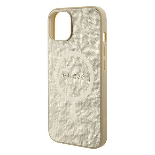 Guess Guess GUHMP15SPSAHMCB iPhone 15 6.1" złoty/gold hardcase Saffiano MagSafe