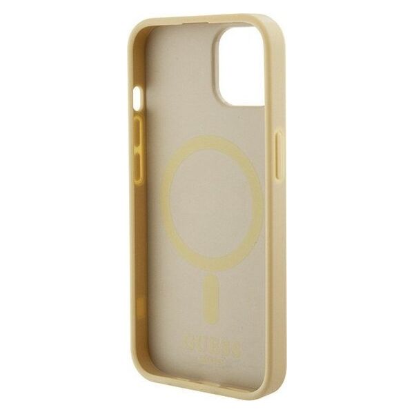 Guess Guess GUHMP15SPSAHMCB iPhone 15 6.1" złoty/gold hardcase Saffiano MagSafe