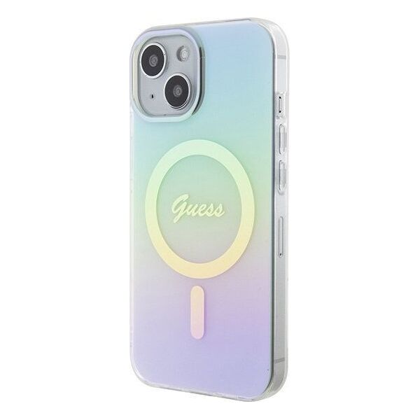 Guess Guess GUHMP15SHITSQ iPhone 15 6.1" turkusowy/turquoise hardcase IML Iridescent MagSafe
