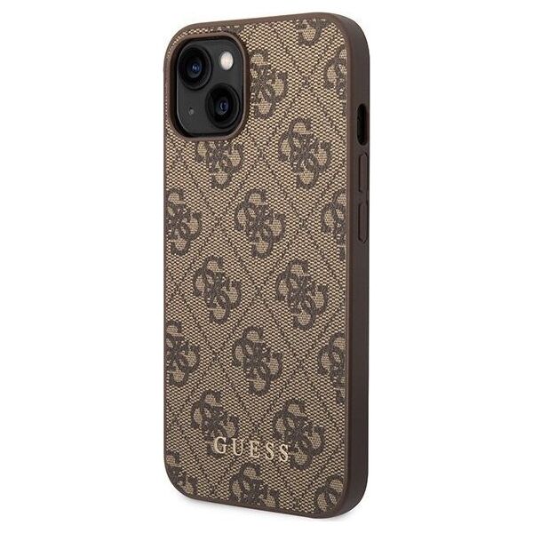 Guess Guess GUHCP15MG4GFBR iPhone 15 Plus 6.7" brązowy/brown hard case 4G Metal Gold Logo