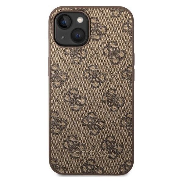 Guess Guess GUHCP15MG4GFBR iPhone 15 Plus 6.7" brązowy/brown hard case 4G Metal Gold Logo