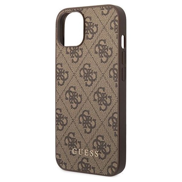 Guess Guess GUHCP15MG4GFBR iPhone 15 Plus 6.7" brązowy/brown hard case 4G Metal Gold Logo
