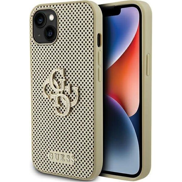 Guess Guess GUHCP15SPSP4LGD iPhone 15 6.1" złoty/gold hardcase Perforated 4G Glitter