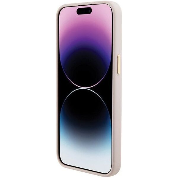 Guess Guess GUHCP15XM4DGPP iPhone 15 Pro Max 6.7" różowy/pink hardcase Silicone Logo Strass 4G