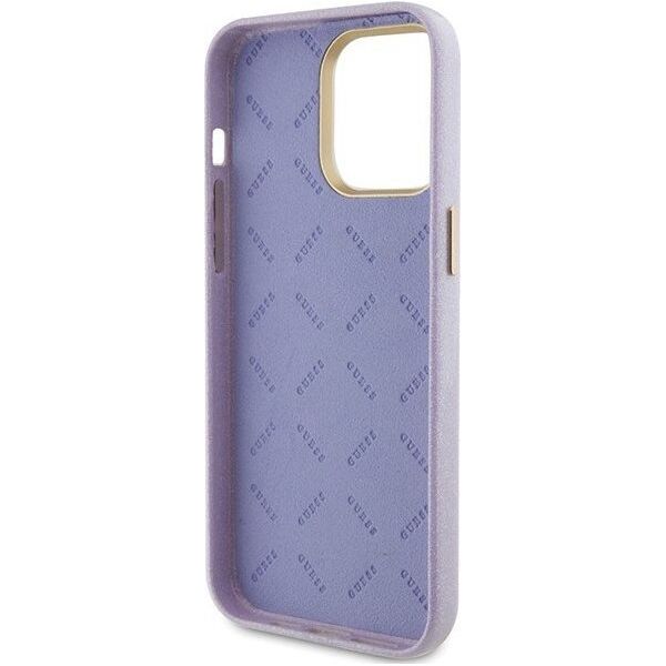 Guess Guess GUHCP15XPGMCSL iPhone 15 Pro Max 6.7" liliowy/lilac hardcase Glitter Glossy Script