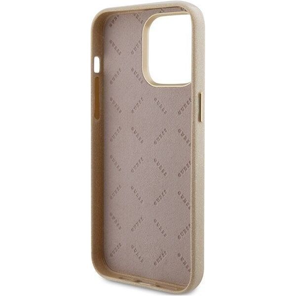 Guess Guess GUHCP15XPGMCSD iPhone 15 Pro Max 6.7" złoty/light gold hardcase Glitter Glossy Script