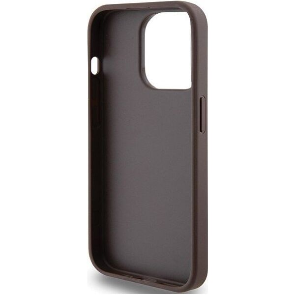 Guess Guess GUHCP15LG4GFBR iPhone 15 Pro 6.1" brązowy/brown hard case 4G Metal Gold Logo