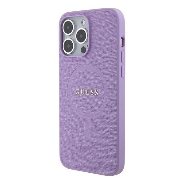 Guess Guess GUHMP15LPSAHMCU iPhone 15 Pro 6.1" fioletowy/purple hardcase Saffiano MagSafe