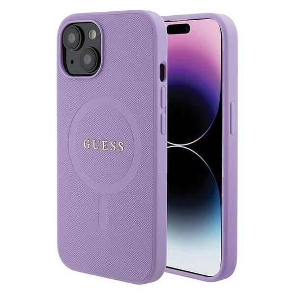 Guess Guess GUHMP15MPSAHMCU iPhone 15 Plus 6.7" fioletowy/purple hardcase Saffiano MagSafe