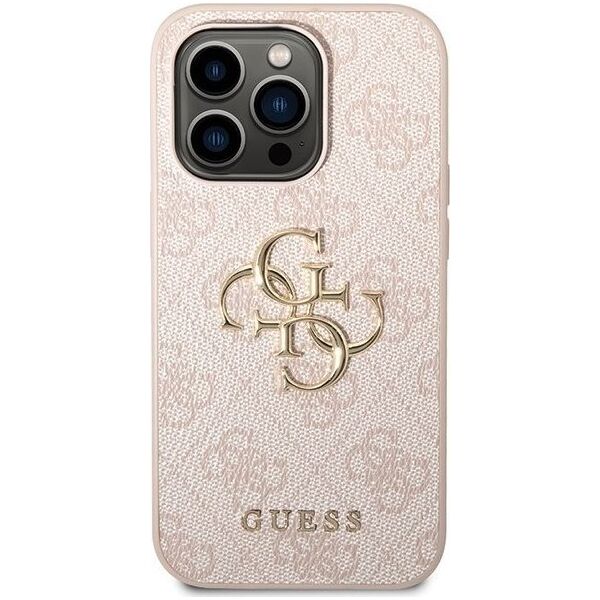 Guess Guess GUHCP15X4GMGPI iPhone 15 Pro Max 6.7" różowy/pink hardcase 4G Big Metal Logo