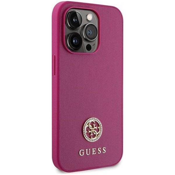 Guess Guess GUHCP15XPS4DGPP iPhone 15 Pro Max 6.7" różowy/pink hardcase Strass Metal Logo