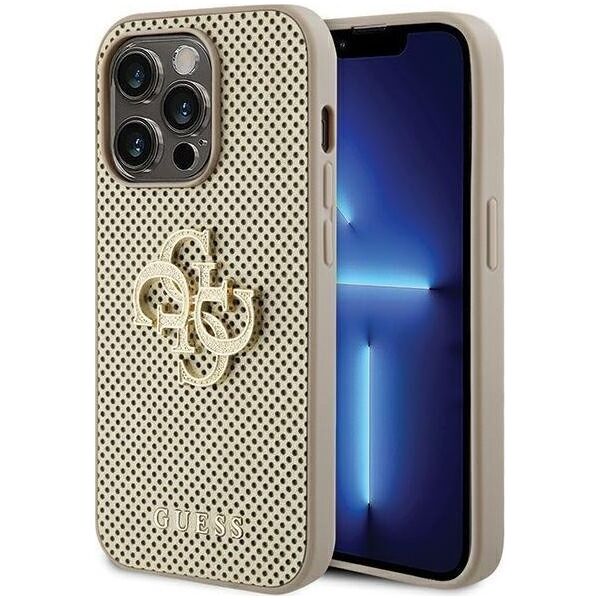 Guess Guess GUHCP15LPSP4LGD iPhone 15 Pro 6.1" złoty/gold hardcase Perforated 4G Glitter