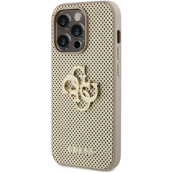 Guess Guess GUHCP15LPSP4LGD iPhone 15 Pro 6.1" złoty/gold hardcase Perforated 4G Glitter