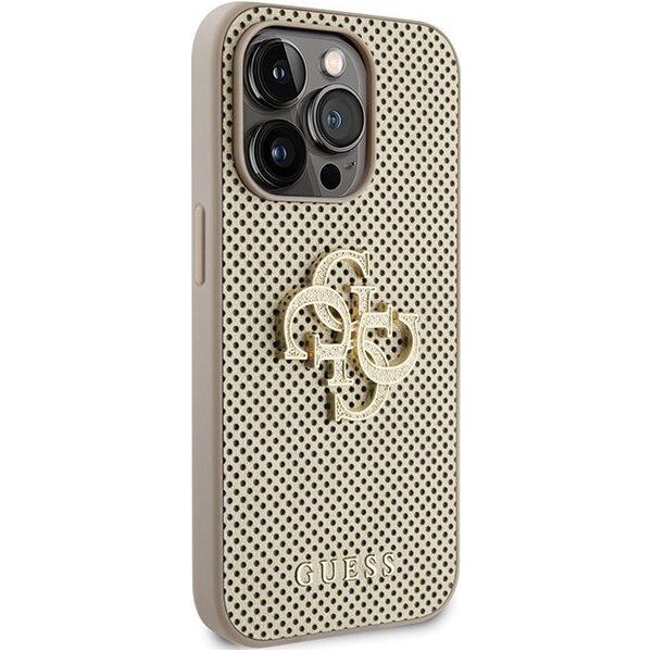 Guess Guess GUHCP15LPSP4LGD iPhone 15 Pro 6.1" złoty/gold hardcase Perforated 4G Glitter