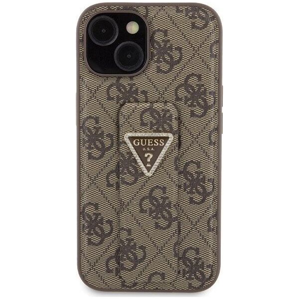 Guess Guess GUHCP15SPGS4TDW iPhone 15 6.1" brązowy/brown hardcase Grip Stand 4G Triangle Strass