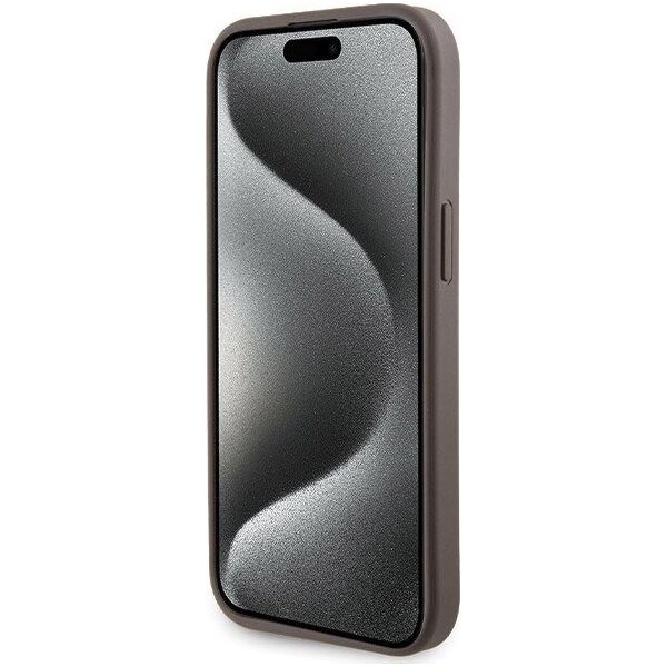 Guess Guess GUHCP15SPGS4TDW iPhone 15 6.1" brązowy/brown hardcase Grip Stand 4G Triangle Strass