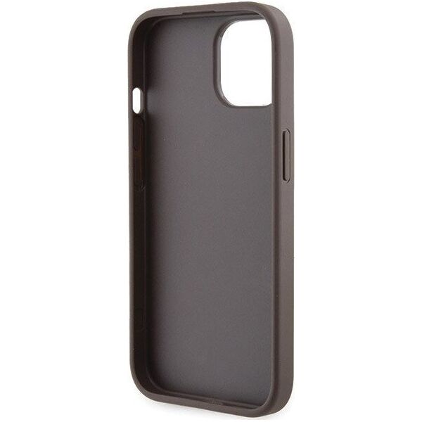 Guess Guess GUHCP15SPGS4TDW iPhone 15 6.1" brązowy/brown hardcase Grip Stand 4G Triangle Strass