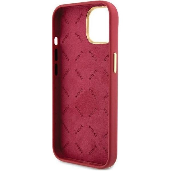 Guess Guess GUHCP15SSMBSLM iPhone 15 6.1" magenta hardcase Silicone Script Metal Logo & Frame
