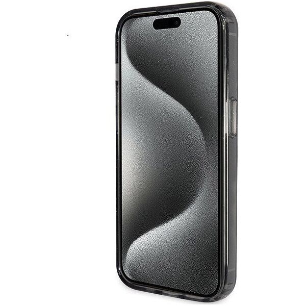 Guess Guess GUHMP15MHRSGSK iPhone 15 Plus 6.7" czarny/black hardcase Ring Stand Script Glitter MagSafe