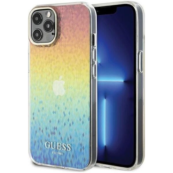 Guess Guess GUHCP12MHDECMI iPhone 12/12 Pro 6.1" wielokolorowy hardcase IML Faceted Mirror Disco Iridescent