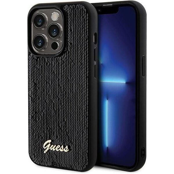Guess Guess GUHCP13LPSFDGSK iPhone 13 Pro / 13 6.1" czarny/black hardcase Sequin Script Metal