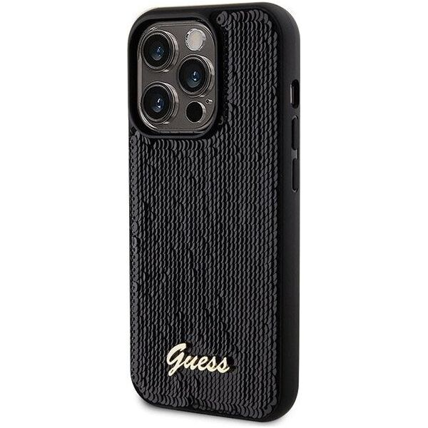 Guess Guess GUHCP13LPSFDGSK iPhone 13 Pro / 13 6.1" czarny/black hardcase Sequin Script Metal