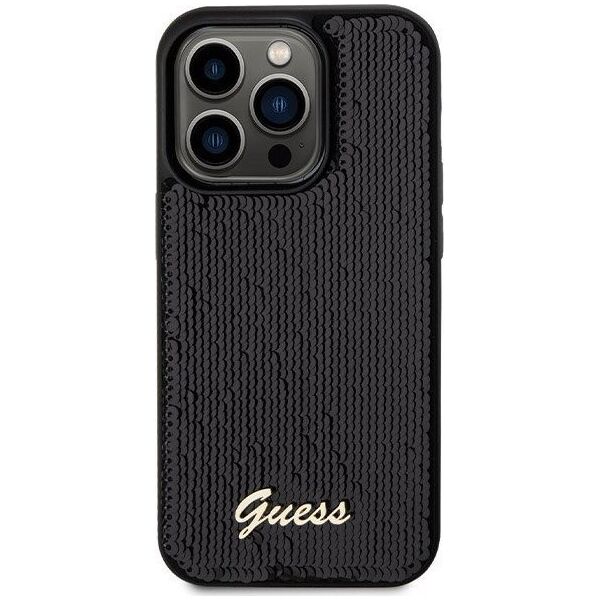 Guess Guess GUHCP13LPSFDGSK iPhone 13 Pro / 13 6.1" czarny/black hardcase Sequin Script Metal