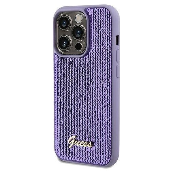 Guess Guess GUHCP13LPSFDGSUiPhone 13 Pro / 13 6.1" fioletowy/purple hardcase Sequin Script Metal