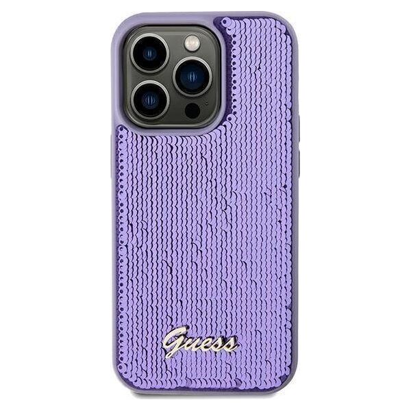 Guess Guess GUHCP13LPSFDGSUiPhone 13 Pro / 13 6.1" fioletowy/purple hardcase Sequin Script Metal