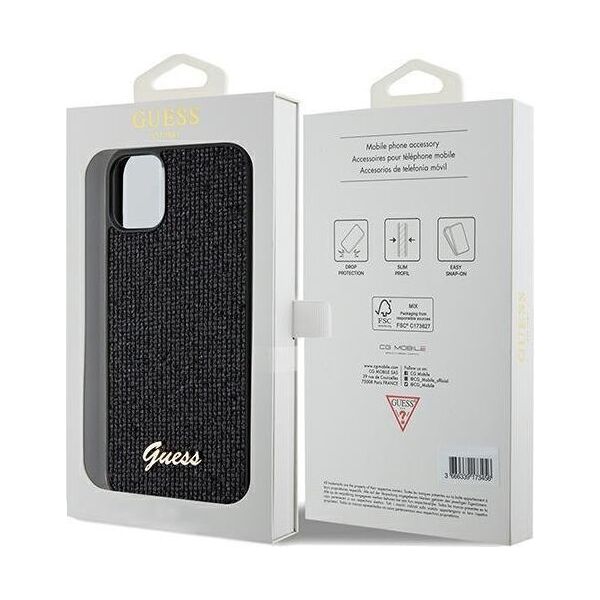 Guess Guess GUHCN61PMSDGSK iPhone 11 / Xr 6.1" czarny/black hardcase Disco Metal Script