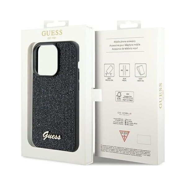 Guess Guess GUHCP13LPMSDGSK iPhone 13 Pro / 13 6.1" czarny/black hardcase Disco Metal Script