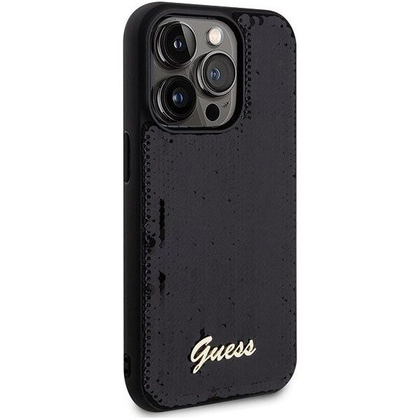 Guess Guess GUHCP13XPSFDGSK iPhone 13 Pro Max 6.7" czarny/black hardcase Sequin Script Metal