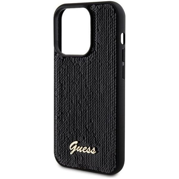 Guess Guess GUHCP13XPSFDGSK iPhone 13 Pro Max 6.7" czarny/black hardcase Sequin Script Metal