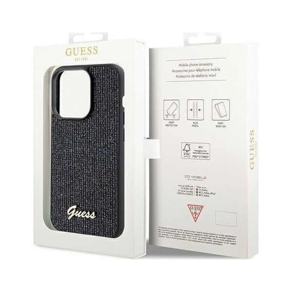Guess Guess GUHCP14LPMSDGSK iPhone 14 Pro 6.1" czarny/black hardcase Disco Metal Script