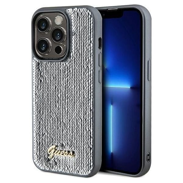 Guess Guess GUHCP14LPSFDGSS iPhone 14 Pro 6.1" srebrny/silver hardcase Sequin Script Metal