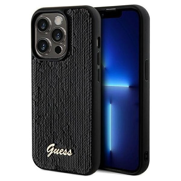 Guess Guess GUHCP14XPSFDGSK iPhone 14 Pro Max 6.7" czarny/black hardcase Sequin Script Metal