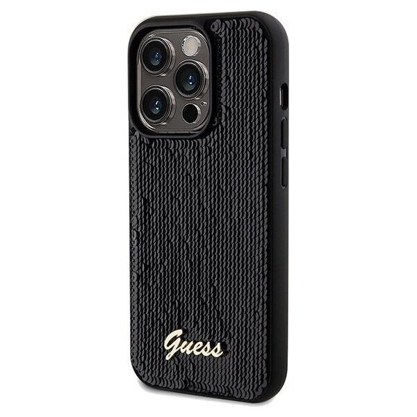 Guess Guess GUHCP14XPSFDGSK iPhone 14 Pro Max 6.7" czarny/black hardcase Sequin Script Metal