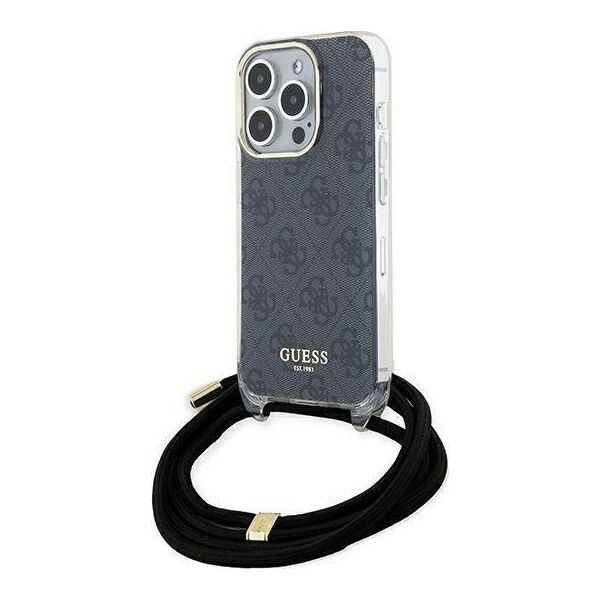 Guess Guess GUHCP15XHC4SEK iPhone 15 Pro Max 6.7" czarny/black hardcase Crossbody Cord 4G Print