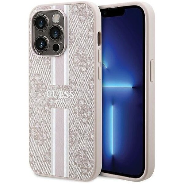 Guess Guess GUHMP15XP4RPSP iPhone 15 Pro Max 6.7" różowy/pink hardcase 4G Printed Stripes MagSafe